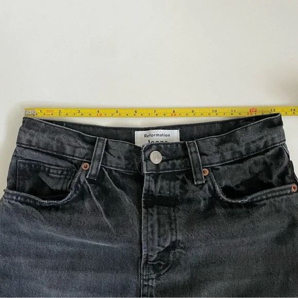 Reformation Tazz Maxi Denim Slit Front Skirt in Liman Wash Size 24 - Picture 11 of 13